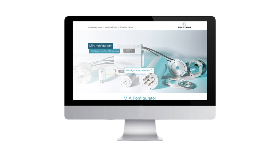 Monitor mit Website des MIA-Konfigurators.